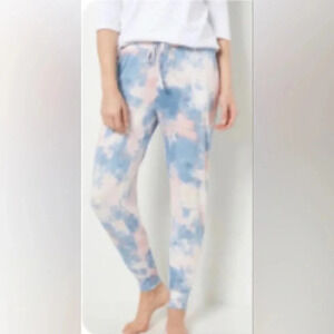 ANY BODY joggers lightweight elastic waistband drawstring pink blue NEW size M